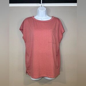 Mirol Women's Dusty Pink Short Sleeve Top Size Medium Soft